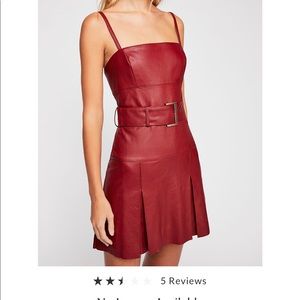 Free People black vegan leather mini dress